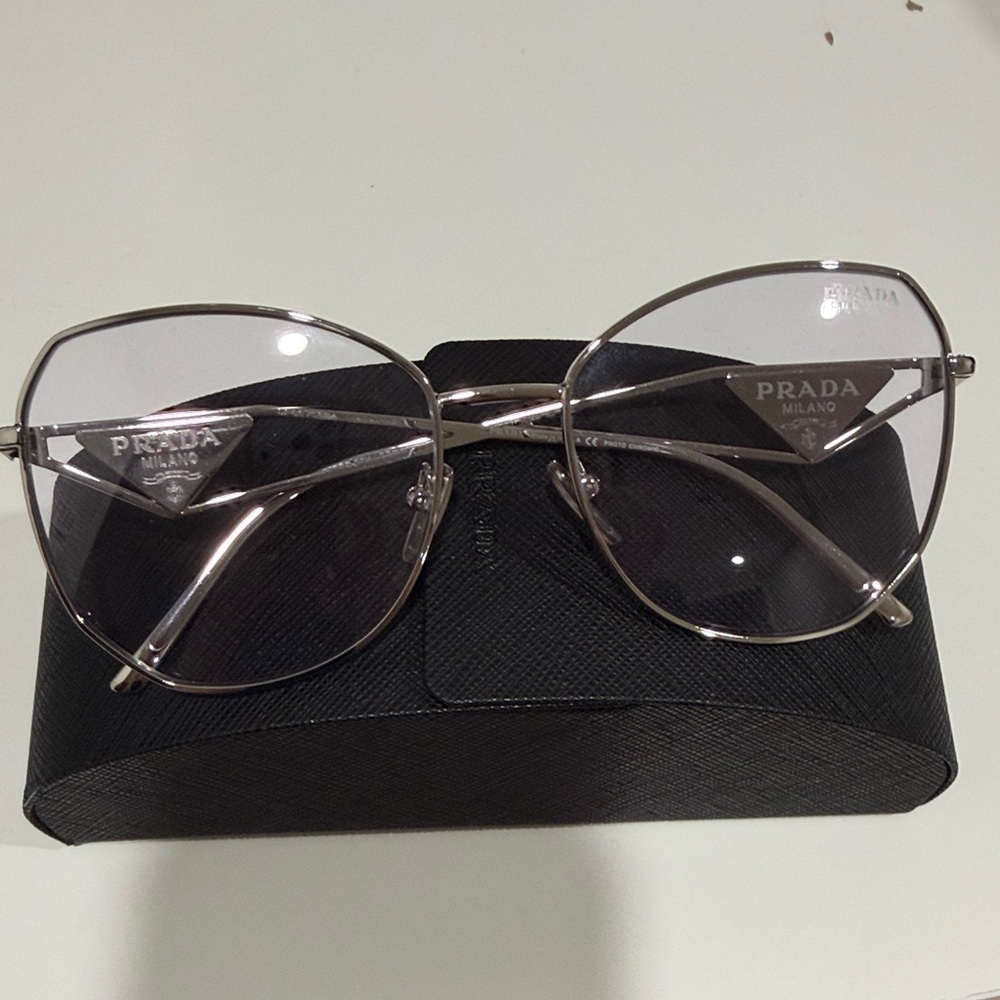 Prada Women's Silver Frame Glasses